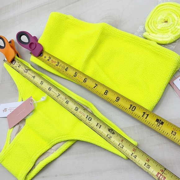 PILYQ PINEAPPLE TUBE BANDEAU NWT Bikini SET Small - Picture 9 of 13